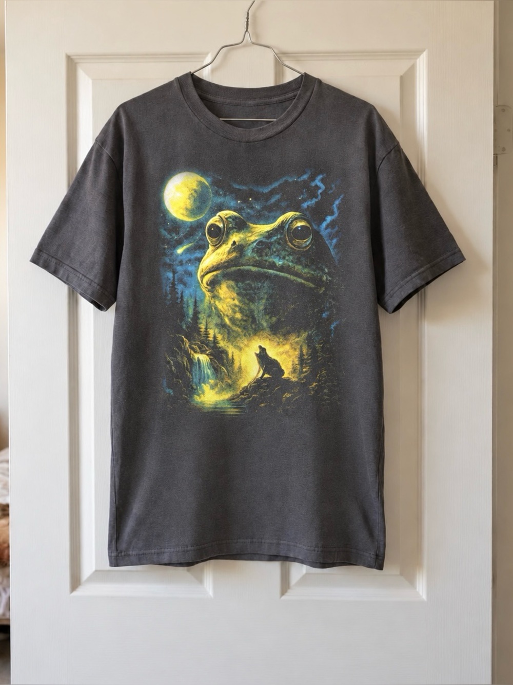 Giant Frog Mystical Forest Charcoal Gildan Reprint Tee